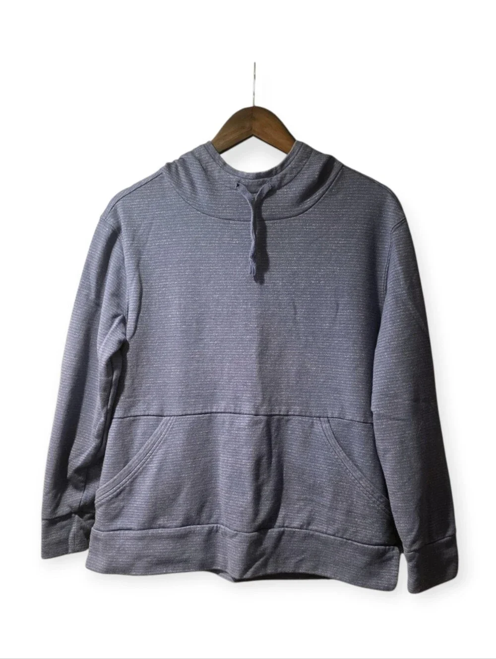 Champion Elite French Terry Pullover Hoodie Women's Large Blue Cowl Neck - Picture 2 of 5